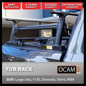 Aluminium Tub Rack, Suits Large Utes, F150, Silverado, Sierra, RAM, for Tonneau Covers