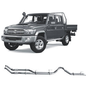 3" Redback Extreme Duty Twin Exhaust System for Toyota Landcrusier 79 Series 11/2016-On, With Delete Pipe, DPF Back