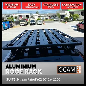 OCAM CMM V1 Aluminium Platform Flat Roof Rack for Nissan Patrol Y62 2012+, 2200 x 1450mm