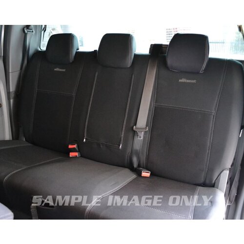 Second Row Wetseat Tailored Neoprene Seat Covers for Toyota Landcruiser 200 Series Sahara/VX & 60th Anniv. Black With Black Stitching