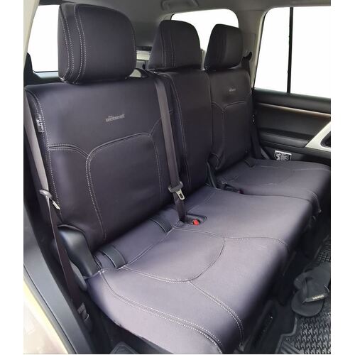 Second Row Wetseat Tailored Neoprene Seat Covers for Toyota LC200 VX/SAHARA 09/2015-05/2021 Black with Black Stitching