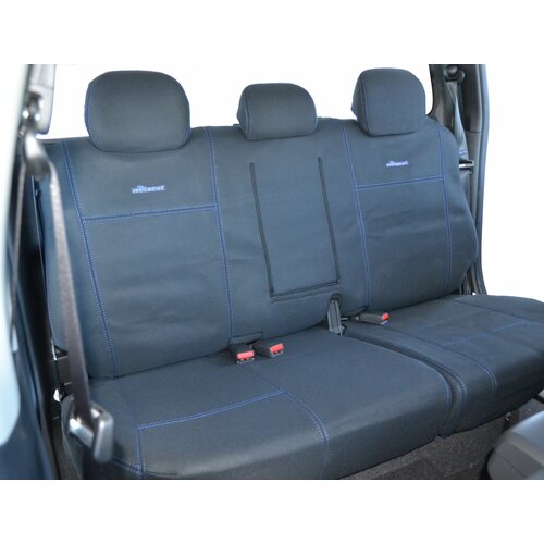 Second Row Wetseat Tailored Neoprene Seat Covers for Isuzu D-MAX 07/2012-07/2014 EX/SX, Black With Blue Stitching