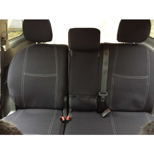 Second Row - Black Neoprene Seat Covers With White Stitching for Jeep Cherokee KL 06/2014-Current