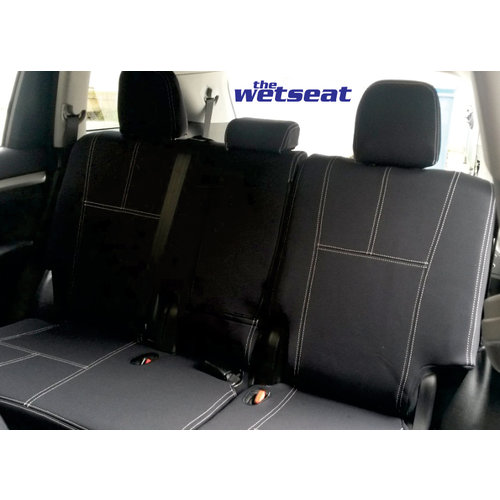Second Row Wetseat Tailored Neoprene Seat Covers for Nissan Navara NP300 02/2015-12/2017, Black With White Stitching