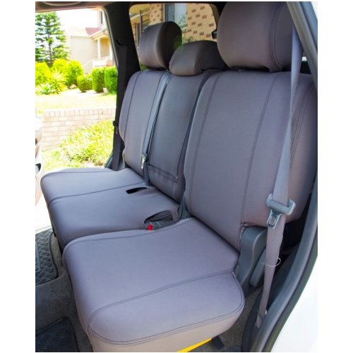 2nd Row Wetseat Tailored Neoprene Seat Covers for Toyota Prado 120 Series 03/2003-10/2009, Mid Grey With Black Stitching, GXL