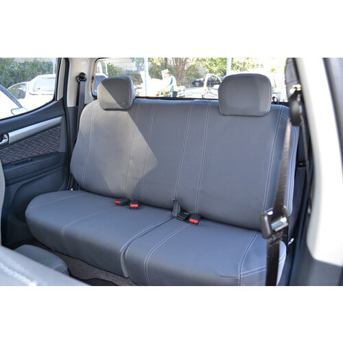 Second Row Wetseat Tailored Neoprene Seat Covers for Mazda BT-50, 11/2011-07/2015, Freestyle Cab, Mid Grey With Charcoal Stitching