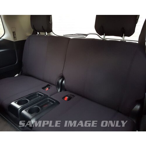 Third Row Wetseat Tailored Neoprene Seat Covers for Toyota Landcruiser 200 Series GX GXL 2007-Current, Black With Charcoal Stitching