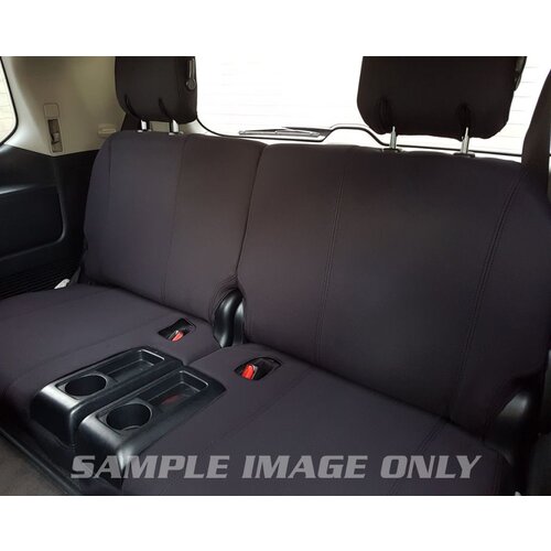 Third Row Wetseat Tailored Neoprene Seat Covers for Toyota Landcruiser 200 Series GX GXL 2007-Current, Mid Grey With White Stitching