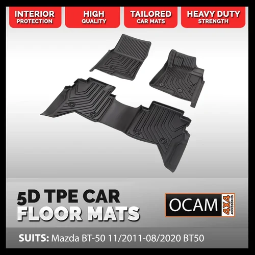 5D All Weather Floor Mats Liners For Mazda BT-50 11/2011-08/2020 BT50