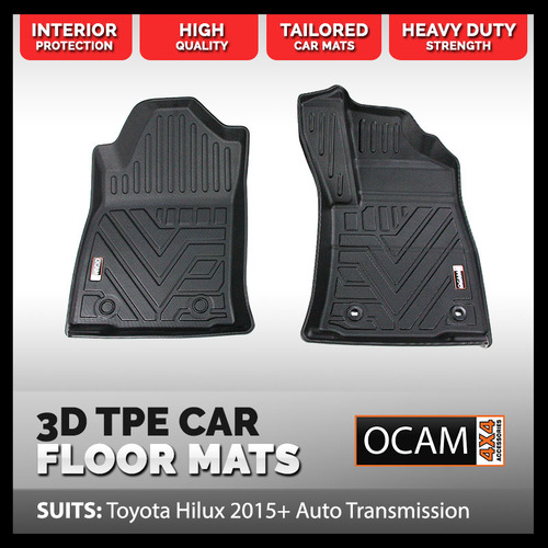 3D All Weather Floor Mats Liners For Toyota Hilux N80 Single Cab 2015-Current TPE