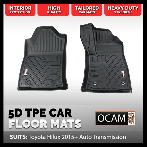 5D All Weather Floor Mats Liners For Toyota Hilux N80 Single Cab 2015-11/2025 TPE