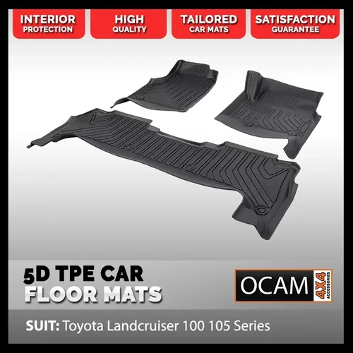 Toyota LandCruiser 80 Series 5D All Weather TPE Floor Mats – Black