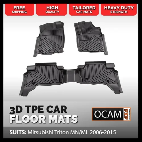 3D All Weather Floor Car Mats Liners For Mitsubishi Triton MN/ML 2006-2015