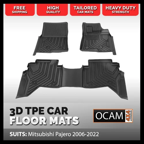 3D All Weather Floor Car Mats Liners For Mitsubishi Pajero NS-NX 2006-2022