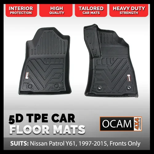 5D All Weather Floor Mats Liners For Nissan Patrol GU, 1997-2015, Fronts only