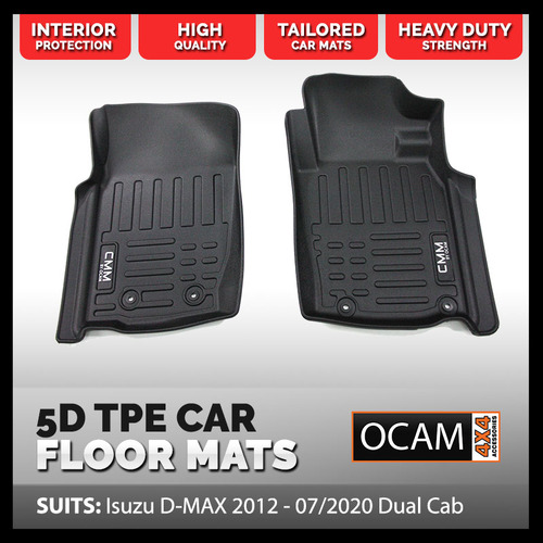 5D All Weather Floor Mats Liners For Isuzu D-MAX 2012 - 07/2020 Single Cab