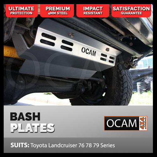 Aluminium Bash Plates For Toyota Landcruiser 70 76 78 79 Series Radiator, 2007-24, SILVER 6mm V8
