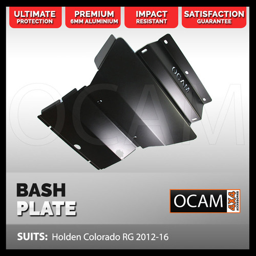OCAM Aluminium Bash Plates For Holden Colorado RG 2012-06/2016, 6mm Black