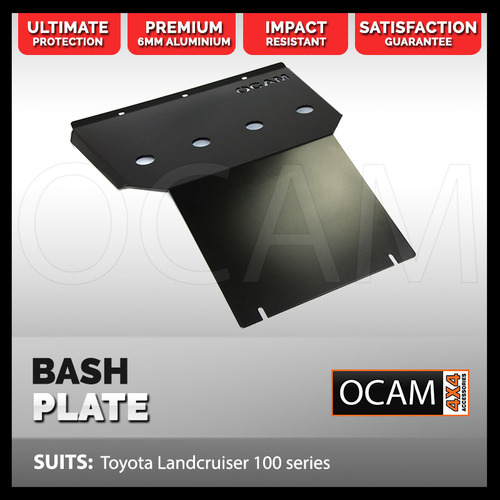 OCAM Aluminium Bash Plates For Toyota Landcruiser 100 Series - 6mm Black