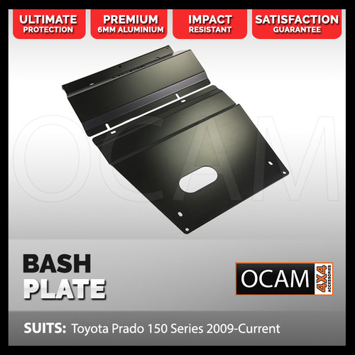OCAM Aluminium Bash Plates For Toyota Prado 150 Series 2009-Current 6mm Black