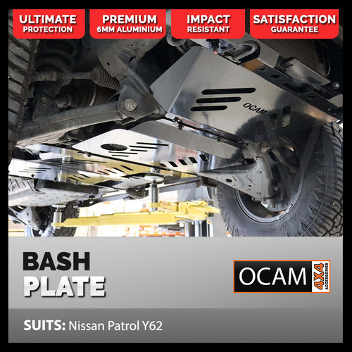 OCAM 3-pce Aluminium Bash Plates For Nissan Patrol Y62 Series 5-On, 11/2019-On