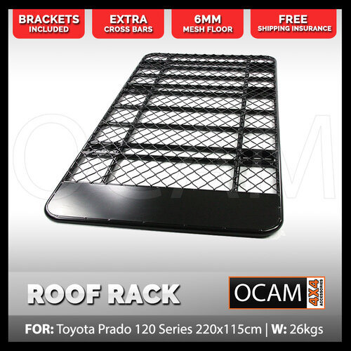 Aluminium Flat Roof Rack For Toyota Prado 120 Series Full Length 2003-2009