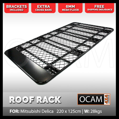 Aluminium Flat Roof Rack for Mitsubishi Delica Full Length Alloy, With 15cm Brackets