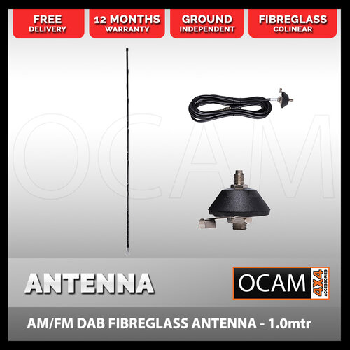 Oricom Fibreglass Antenna AM/FM DAB Radio 1.0mtr ANB10