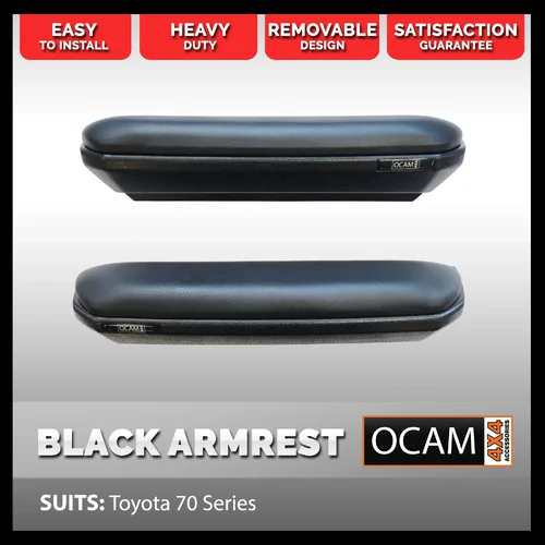 Black Armrest (Pair) - Suitable for use with Toyota 70 Series