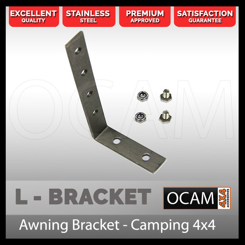 Awning L Bracket Camping 4x4 4WD - Single Bracket with Bolts and Nuts