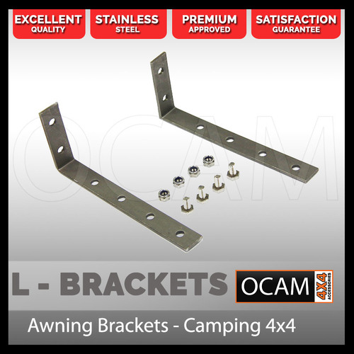 Awning L Brackets Camping 4x4 4WD Two Brackets with Bolts and Nuts