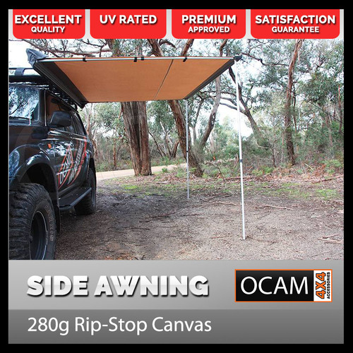Awning 3M x 2M 280g Cross Thread Pullout Car Side Tent Camper Trailer 4X4 4WD