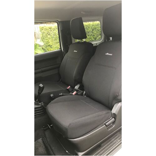 Front/Rear Row Wetseat Tailored Neoprene Seat Covers for Suzuki Jimny GJ 12/2018-2023 Black with Black Stitching