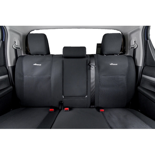 PRE-MADE BUNDLE Wetseat Neoprene Tailored Seat, Headrest & Console Covers for Ford Ranger PX3 Dual Cab 07/2015-06/2022 Black with Black Stitching