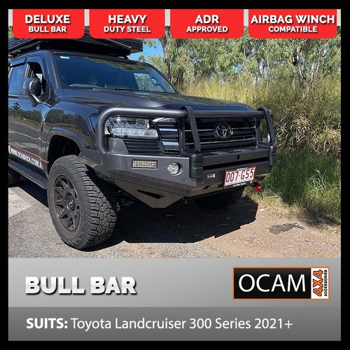 OCAM Deluxe Steel Bull Bar For Toyota Landcruiser 300 Series 2021-On, Winch Compatible, Colour-Coded