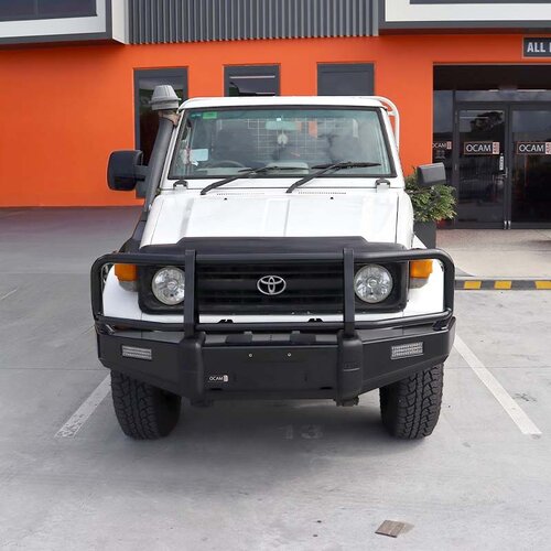 OCAM Deluxe Steel Bull Bar For Toyota Landcruiser 75 Series, Winch Compatible