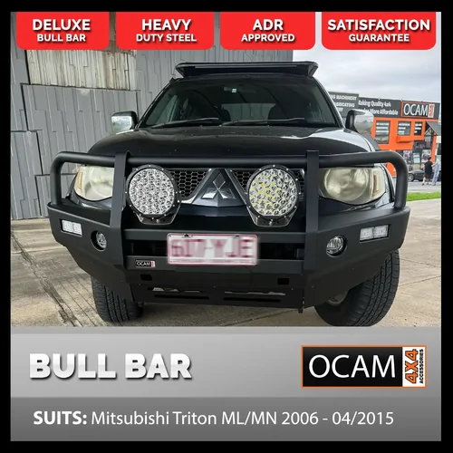 OCAM Bull Bar For Mitsubishi Triton ML/MN 2006 - 04/2015, Heavy Duty Steel, Winch Compatible