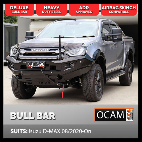 OCAM H-Bar, Replacement Winch Bar for Isuzu D-MAX, 08/2020-24 Hoopless Bull Bar