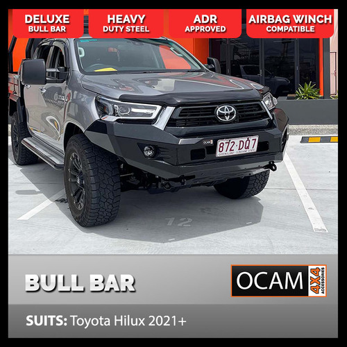 OCAM H-Bar, Replacement Winch Bar For Toyota Hilux 08/2020-Current, Hoopless Bull Bar