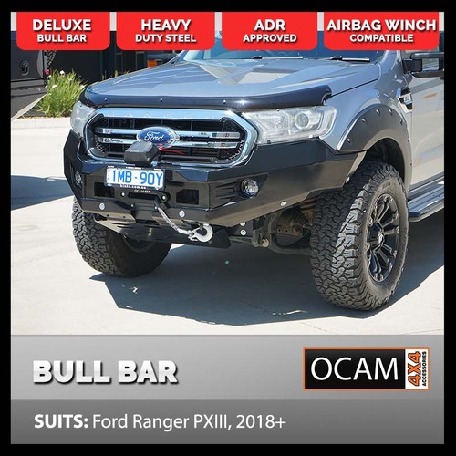 OCAM H-Bar, Replacement Winch Bar for Ford Ranger PX MKIII 2018-06/2022 Hoopless Bull Bar PXIII