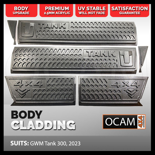 OCAM Body Cladding For GWM Tank 300, 2023-Current 2 pcs , Matt Black