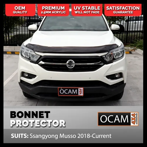 Bonnet Protector for Ssangyong Musso 2018-Current Tinted Guard