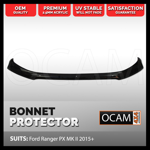 Bonnet Protector for Ford Ranger PX MK II & III 2015-21, Raptor, Tinted Guard