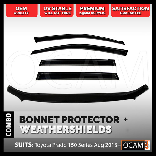 Bonnet Protector, Weathershields For Toyota Prado 150 Series Aug2013- Jul2017