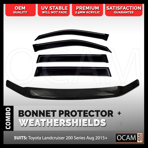 Bonnet Protector Weathershields For Toyota Landcruiser 200 Series 08/2015-2022