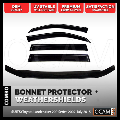 Bonnet Protector, Weathershields For Toyota Landcruiser 200 Series 2007-15