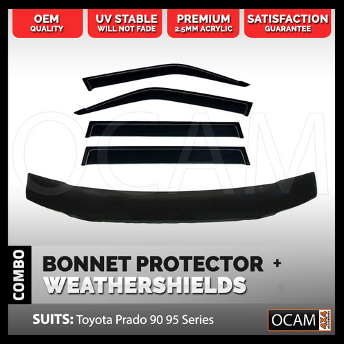 Bonnet Protector, Weathershields For Toyota Prado 90 Series Visors