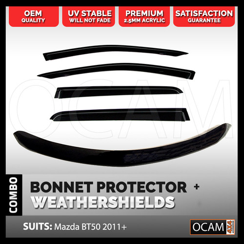 Bonnet Protector, Weathershields For Mazda BT50 2011-07/2020 BT-50 Visors