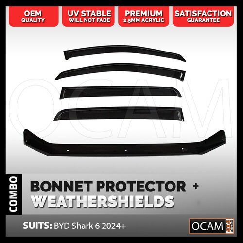 Bonnet Protector, Weathershields for BYD Shark 6 2024+ Window Visors