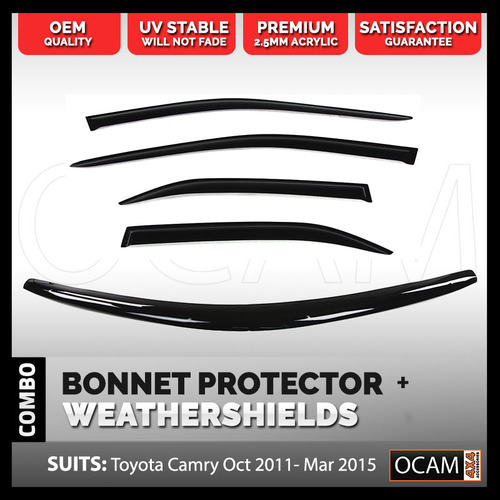 Bonnet Protector, Weathershields For Toyota Camry XV50 Oct 2011-Mar 2015 Visors